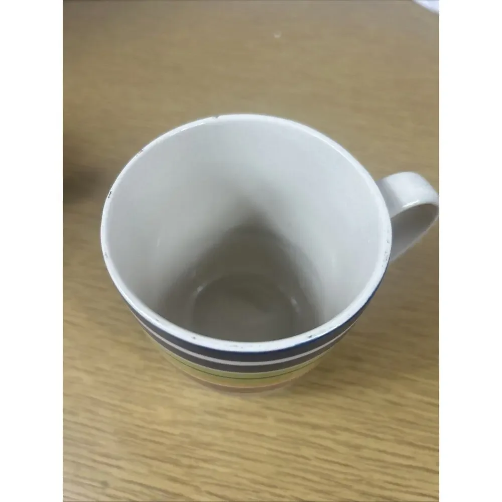 Pier 1 Coffee Mugs Horizontal Stripes Set of 4